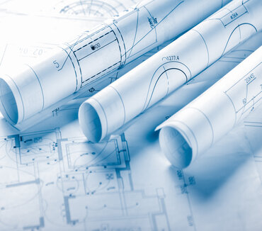 detail shot of Architectural blueprints.